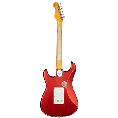 FENDER Custom Shop 1958 Stratocaster Akçaağaç Klavye Relic Faded Aged Candy Apple Red Elektro Gitar